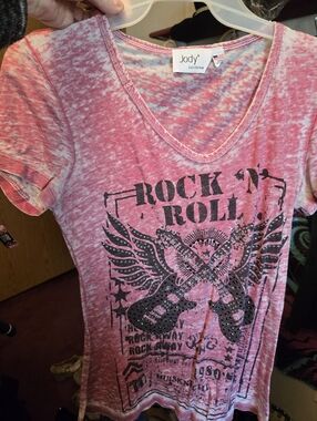 Jody California Pink Rock 'N' Roll Graphic Tee